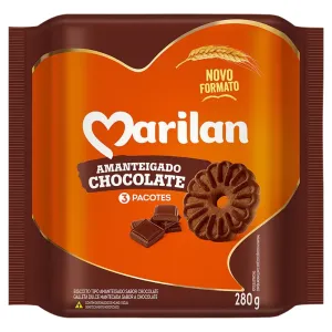 BISCOITO AMANTEIGADO MARILAN CHOCOLATE 280GR