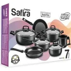 CONJUNTO SAFIRA SMART CEREJA C/TAMPA VIDRO 7PC