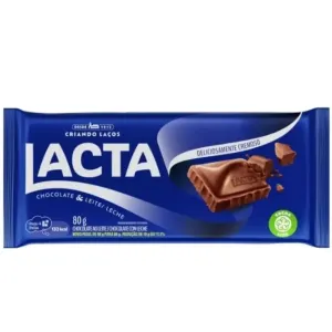 BARRA DE CHOCOLATE LACTA LEITE 80GR