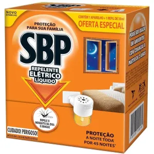 REPELENTE ELETRICO SBP 45 NOITES GRATIS APARELHO + 1 FRASCO 35ML