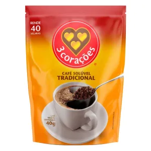 CAFE 3 CORACOES SOLUVEL TRADICIONAL REFIL 40GR