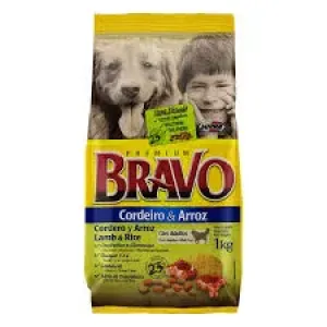 RACAO CAES BRAVO CORDEIRO/ARROZ ADULTOS 1KG