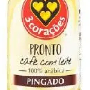 BEBIDA LACTEA 3 CORACOES PRONTO CAFE C/LEITE PINGADO 260ML