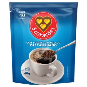 CAFE 3 CORACOES SOLUVEL GRANULE DESCAFEINADO REFIL 40GR