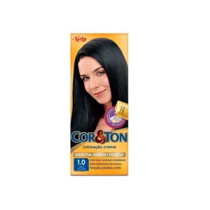 COLORACAO CREME COR E TON PRETO AZULADO 1.0