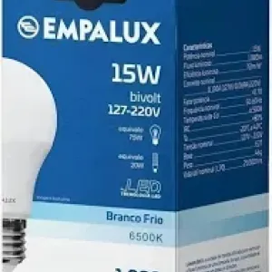 LAMPADA LED EMPALUX 15W BIVOLT 127-220V 1100 LUMENS