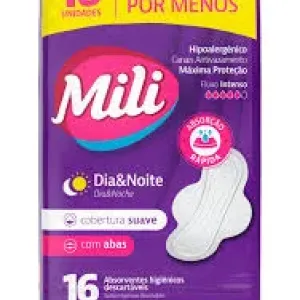 ABSORVENTE MILI DIA NOITE C/ABAS L16P14