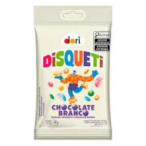 PASTILHA DE CHOCOLATE DISQUETI DORI CHOCOLATE BRANCO 60GR