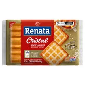 BISCOITO RENATA CRISTAL CRACKER LEVEMENTE ADOCICADO 420GR