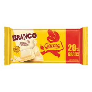 BARRA DE CHOCOLATE GAROTO BRANCO 20%GRATIS  80GR