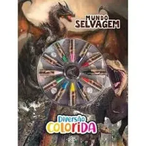 LIVRO DIVERSAO COLORIDA MUNDO SELVAGEM C/GIZ DE CERA