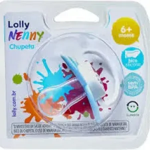 CHUPETA LOLLY NENNY AZUL BICO SILICONE 6+MES