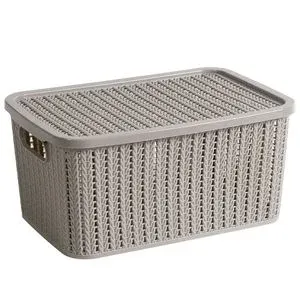 CAIXA TRAMA C/TAMPA PLASTICO PLASUTIL PRETA 8L REF 229