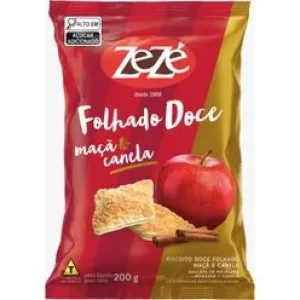 BISCOITO ZEZE DOCE FOLHADO MACA E CANELA 200G