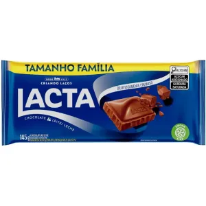 BARRA DE CHOCOLATE LACTA AO LEITE 145GR