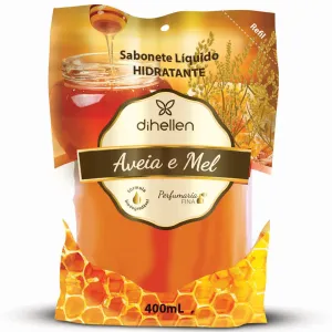 SABONETE LIQUIDO DIHELLEN AVEIA E MEL REFIL 400ML