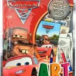 LIVRO DE COLORIR CARROS C/LAPIS DE COR E ADESIVOS
