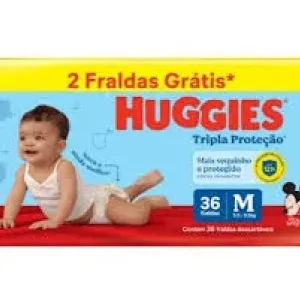 FRALDA HUGGIES TRIPLA PROTECAO MEGUINHA M C/36