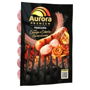 LINGUICA TOSCANA AURORA SABOR CERVEJA E C/ CEBOLA CARAMELIZADA 500G