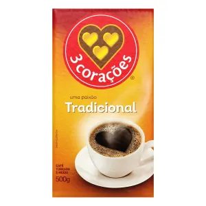 CAFE 3 CORACOES TRADICIONAL VACUO L. P.  500GR