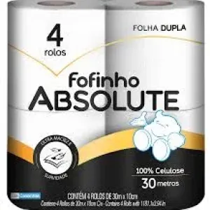 PAPEL HIGIENICO FOFINHO ABSOLUTE FOLHA DUPLA C/4