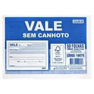 VALE SEM CANHOTO 50 FOLHAS