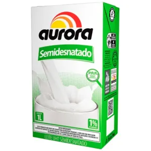 LEITE UHT AURORA SEMIDESNATADO C/ROSCA 1L
