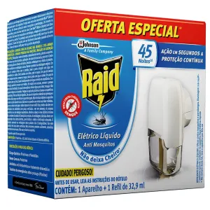 REPELENTE ELETRICO LIQUIDO RAID 45 NOITES