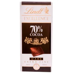 BARRA DE CHOCOLATE LINDT EXCELLENCE 70% CACAU 100G