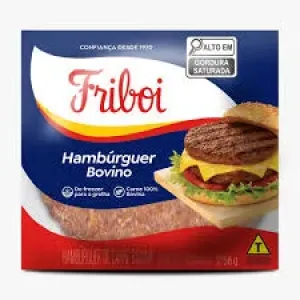 HAMBURGUER CARNE BOVINA CONGELADA FRIBOI GRANEL 56GR