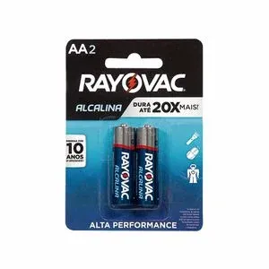 PILHA RAYOVAC ALCALINA AA2 ALTA PERFORMANCE C/2