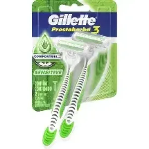 APARELHO DE BARBEAR GILLETTE PRESTOBARBA 3 SENSITIVE C/2 UN