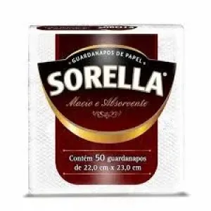 GUARDANAPO DE PAPEL SORELLA 22CMX23CM C/50