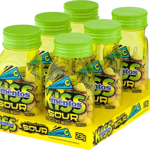 PASTILHA MENTOS KISS SOUR C/VITAMINA C SABOR LIMAO ACIDO 38,5GR