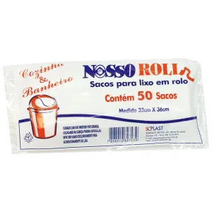 SACO LIXO NOSSO ROLLO COZINHA/BANHEIRO C/50
