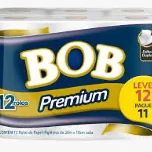 PAPEL HIGIENICO BOB PREMIUM FOLHA DUPLA 30X10 C/12
