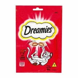 PETISCO P/ GATO DREAMIES SABOR CARNE TENTADORA 80G