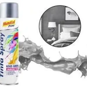 TINTA SPRAY MUNDIAL PRIME PRATA METALICA USO GERAL 400ML