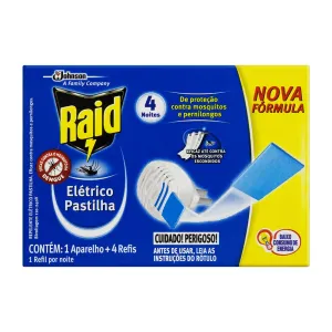 INSETICIDA RAID PROTECTOR APARELHO/REFIL BIVOLT C/4