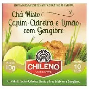 CHA CHILENO CAPIM CIDREIRA LIMAO C/GENGIBRE 10GR