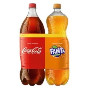 KIT REFRIGERANTE COCA COLA +  FANTA LARANJA 2L