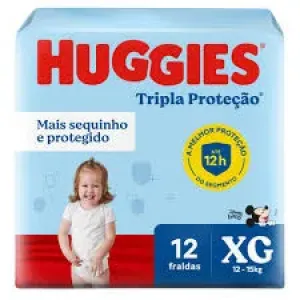FRALDA HUGGIES TRIPLA PROTECAO  XG C/12