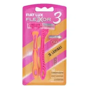 APARELHO DE BARBEAR FIAT LUX FLEXOR 3 PELE SENSIVEL ROSA C/2