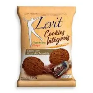 COOKIES LEVIT INTEGRAIS CACAU C/GOTAS DE CHOCOLATE 150GR