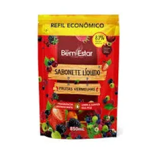 REFIL SABONETE LIQUIDO BEM ESTAR  FRUTAS VERMELHAS 850ML