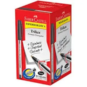CANETA FABER-CASTELL TRILUX PRETA