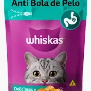 PETISCO P/GATO WHISKAS ANTI BOLA DE PELO 80G