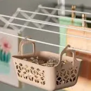 CESTO UZ PARA PRENDEDORES DE ROUPA CAPUCCINO SOLIDO