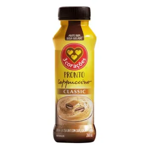 BEBIDA LACTEA 3 CORACOES PRONTO CAPPUCCINO CLASSIC 260ML