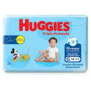 FRALDA HUGGIES TRIPLA PROTECAO G C/14